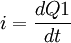 i= \frac{dQ1}{dt} \,